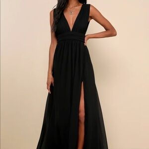 Heavenly hues black maxi dress